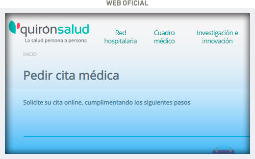 Pedir cita previa clínica Quirón con pidehora.com